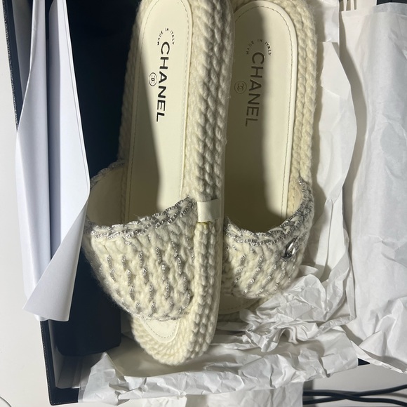 Braided knit chanel Mules ecru - Picture 8 of 12